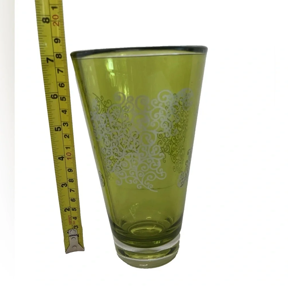 Starbucks Green Highball Tumbler Filigree Baroque Rococo 2003 Collectible 20oz